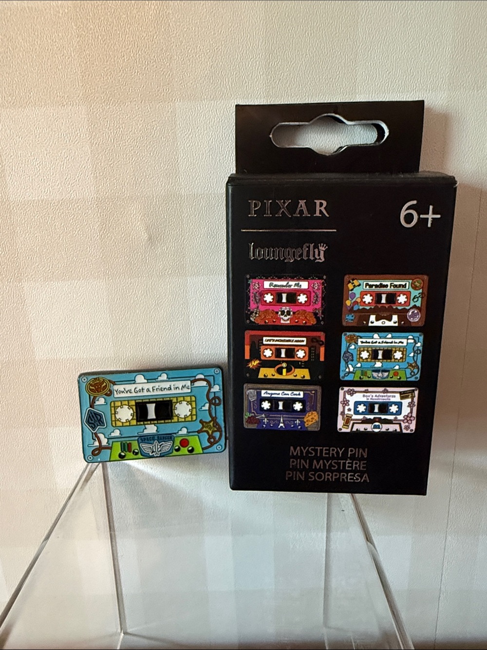 Loungefly Pixar Blue and Black Toy Story Cassette Mystery Pin